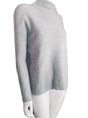 🐐 VINCE 100% Cashmere Gray Funnel Neck Oversized Luxe Sweater | Women's XS